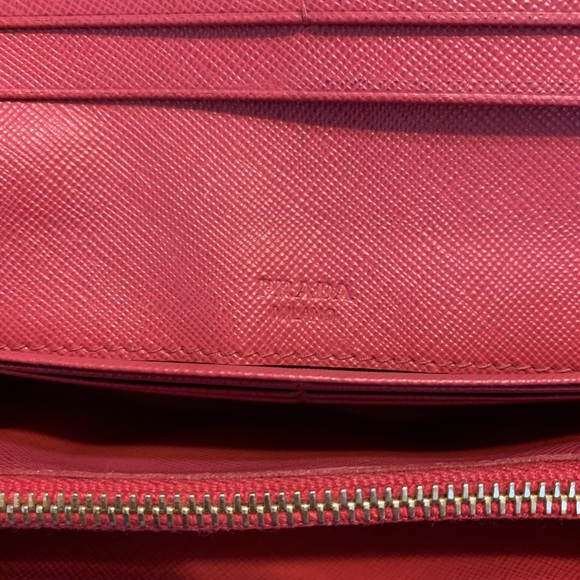 PRADA Saffino leather long wallet. Pink bow π - Picture 6 of 9